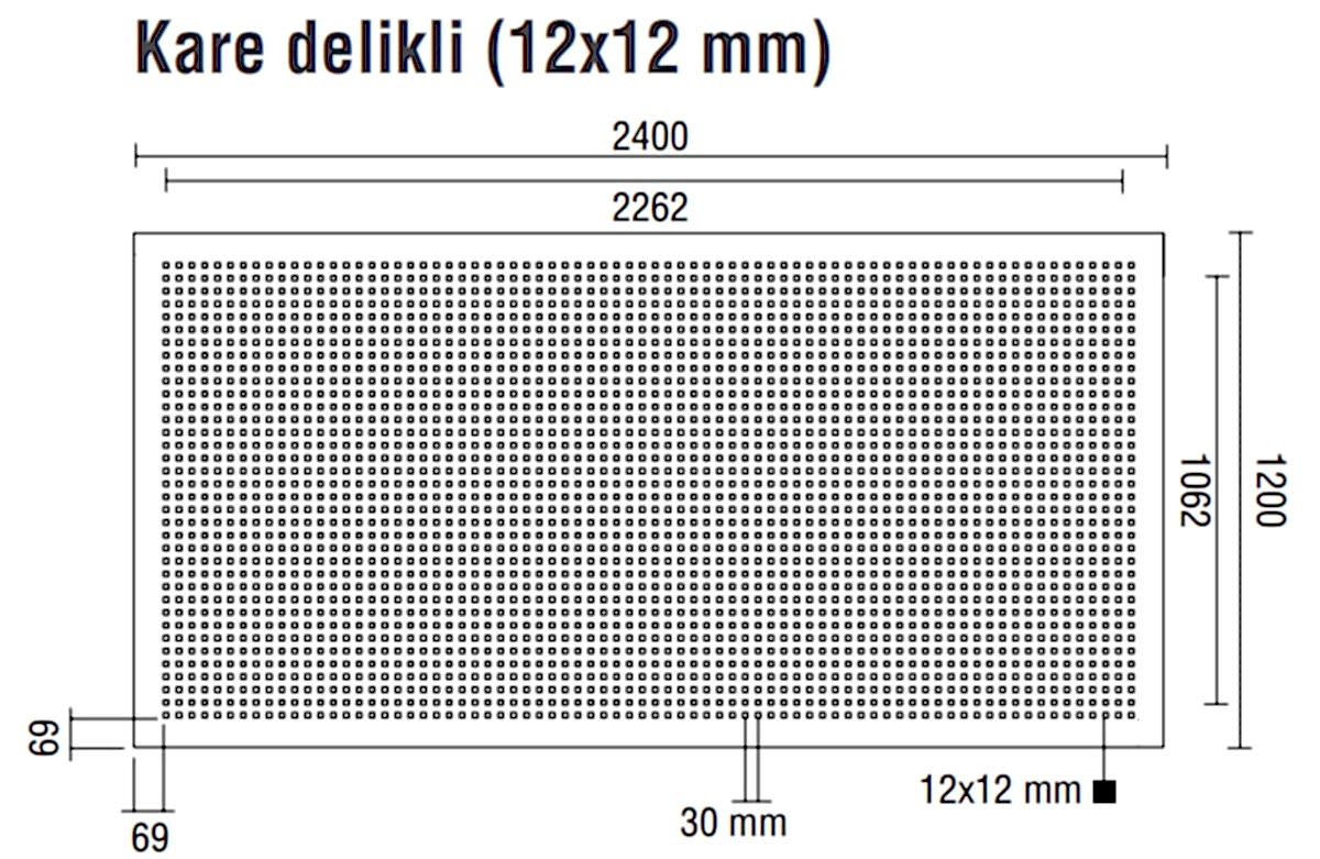 DALSAN AKUSTIK KARE-TAM LEVHA 1.20X2.40M 12 MM DELIKLI