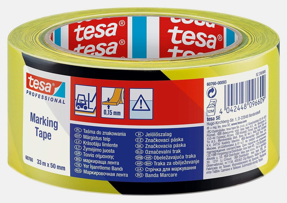 TESA 60760 YER ISARETLEME BANDI SARI SIYAH 50MMX33M