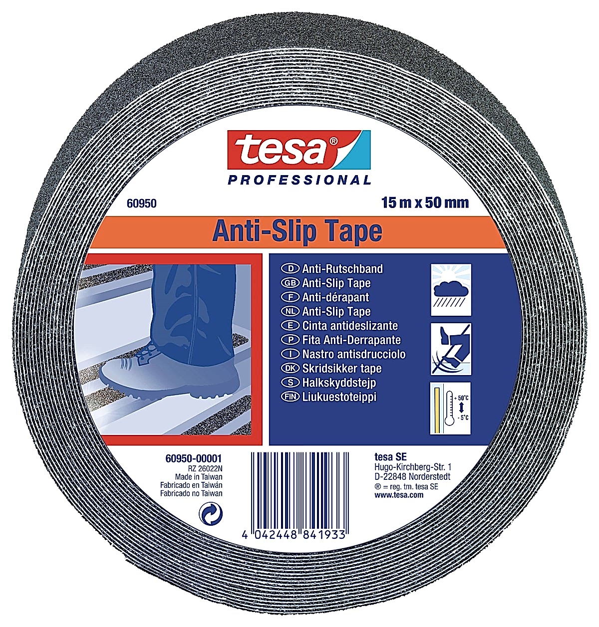 TESA 60950 MERDIVEN KAYDIRMAZ SIYAH 50MMX15M