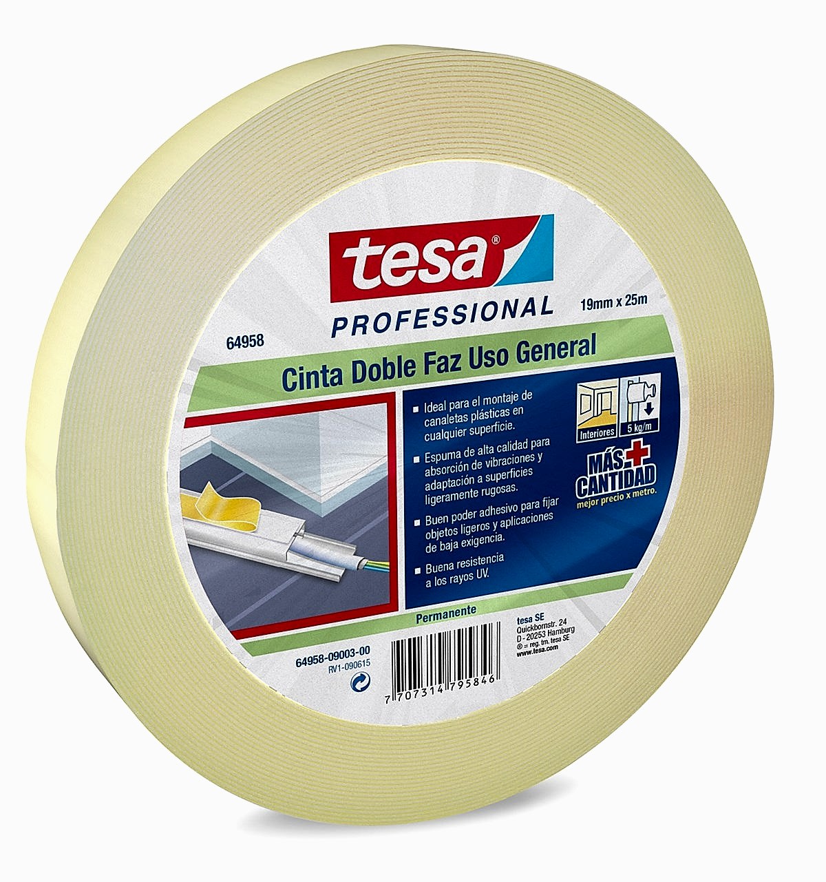 TESA 64958 ÇIFT TARAFLI KÖPÜK BANT 19MMX25M