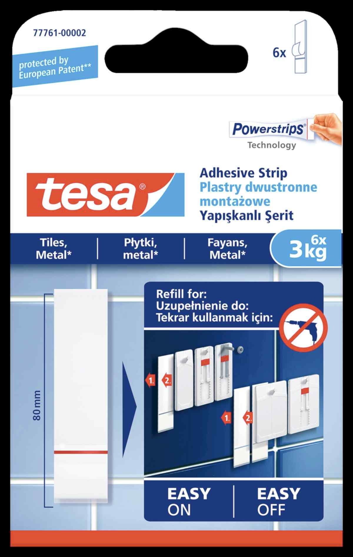 TESA 77761 SÖKÜLEBILIR AYARLANABILIR ASKI FAYANS YEDEK BANT 3KG 6 ADET